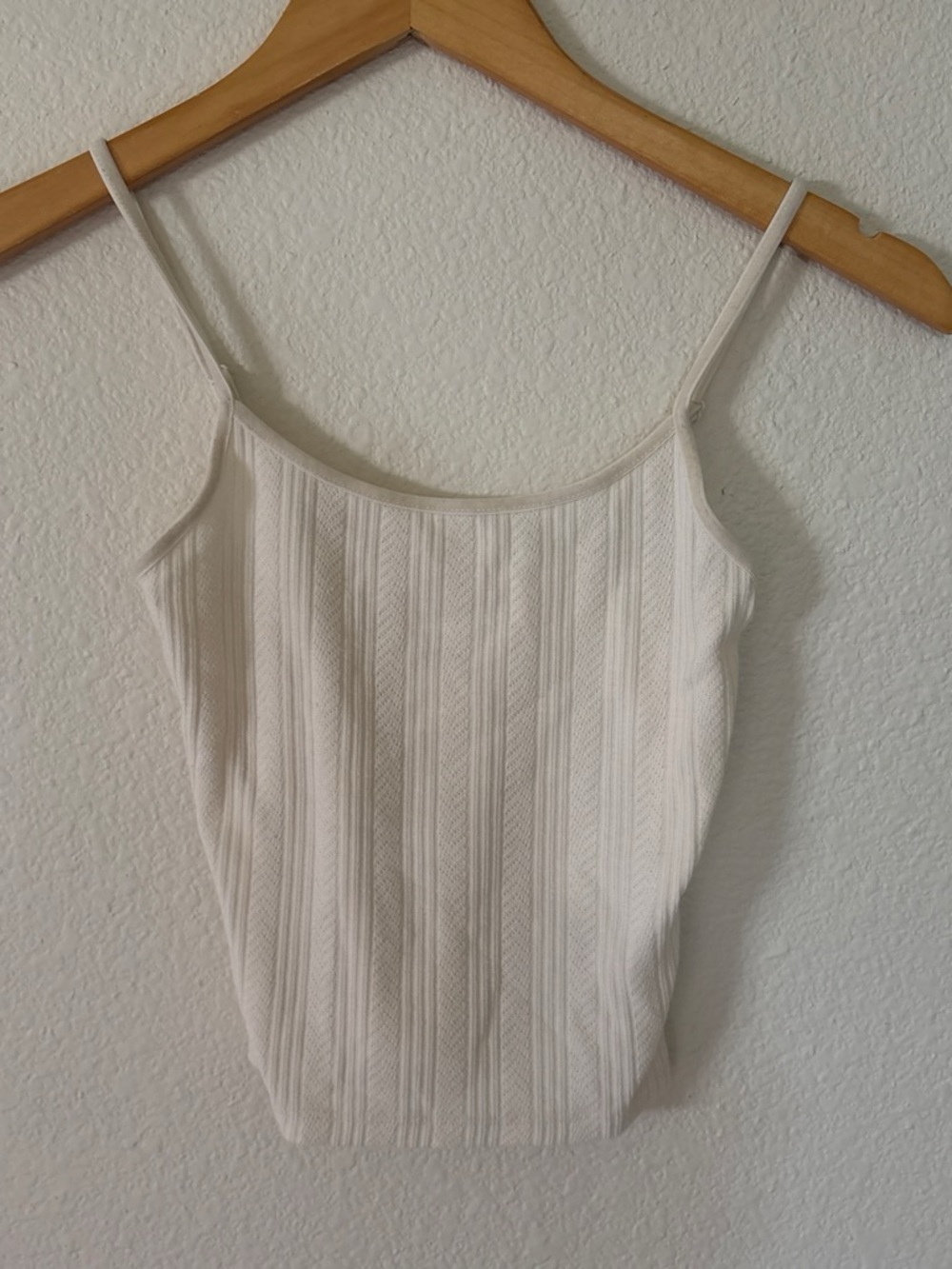 American Eagle Outfitters White Ribbed Spaghetti Strap Cami